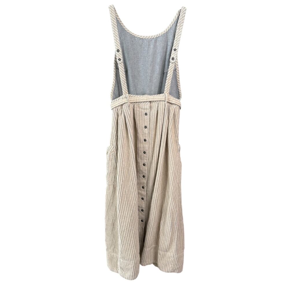 Free People The Other Side Corduroy Pinstripe Midi Dress Open Back Size 12 - Picture 4 of 10